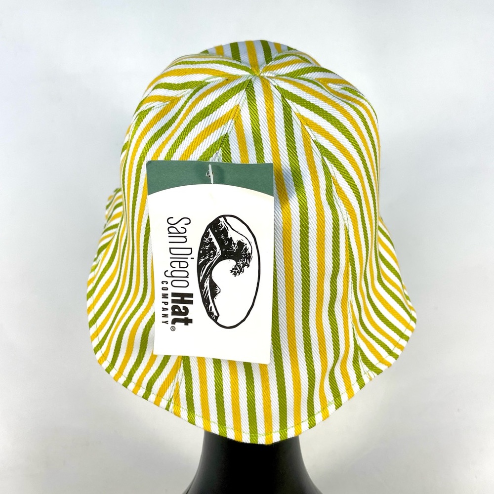 San‎ Diego Hat Co Bucket Hat Womens Small Striped Cotton Retro Y2K Festival NWT - Picture 4 of 11